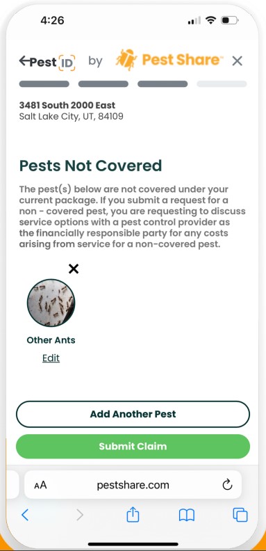 Pest control request